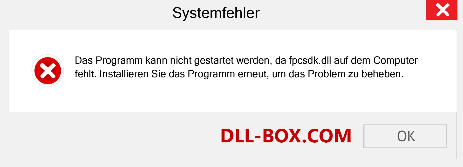 fpcsdk.dll-Datei fehlt?. Download für Windows 7, 8, 10 - Fix fpcsdk dll Missing Error unter Windows, Fotos, Bildern